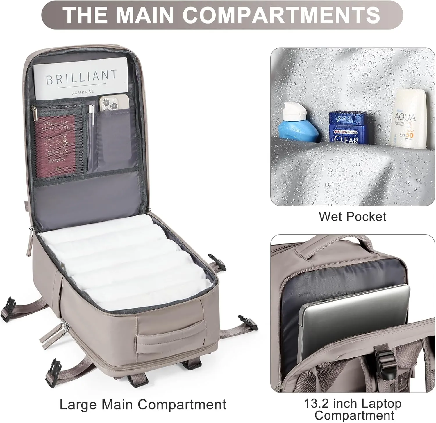 coofay Travel Backpack Carry on Flight Approved Mochila De Viaje Large Backpack for Travel Backpacks for Men Women Carry on Backpack for Airplanes Personal Item Travel Bag 18x14x8 Inches Travel Bag