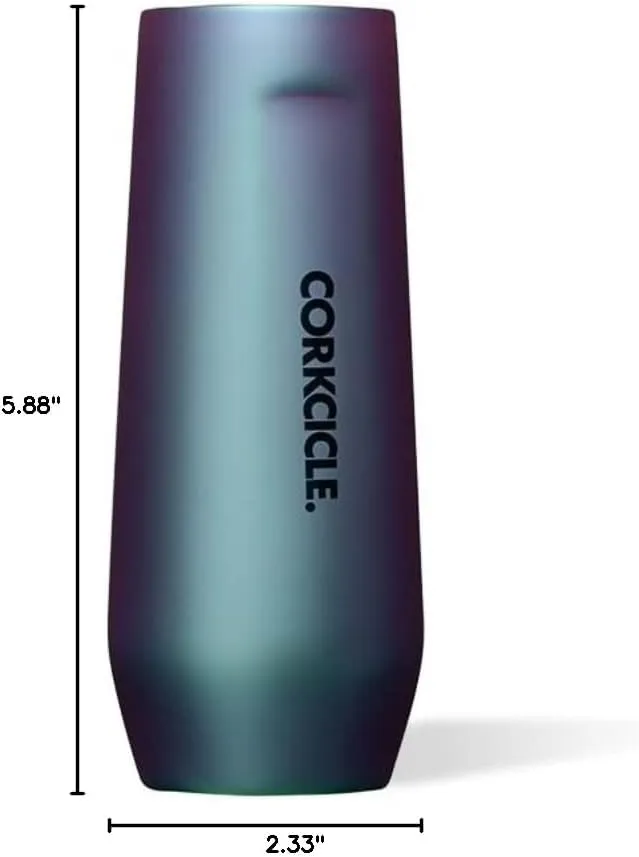 Corkcicle Stemless Flute, Triple Insulated Stainless Steel, Easy Grip, Non-slip Bottom, Keeps Beverages Chilled for 9 Hours, Dragonfly, 8 oz