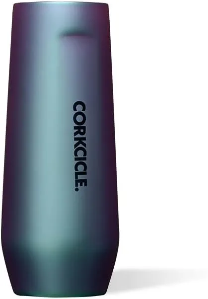 Corkcicle Stemless Flute, Triple Insulated Stainless Steel, Easy Grip, Non-slip Bottom, Keeps Beverages Chilled for 9 Hours, Dragonfly, 8 oz