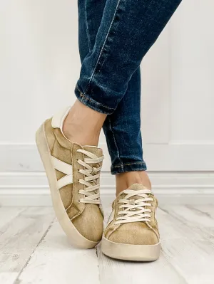 Corkys No Chaser Tennis Shoes in Washed Tan Denim