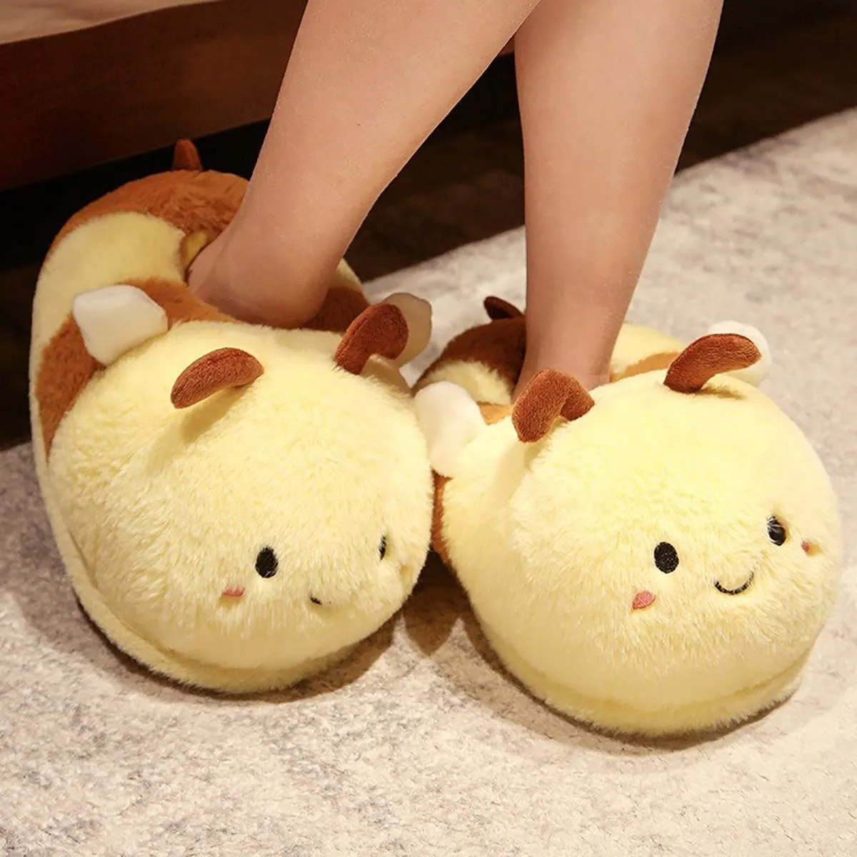 Cotton Hippo Slippers - Adult & Children Plush Animal Slippers - Gray