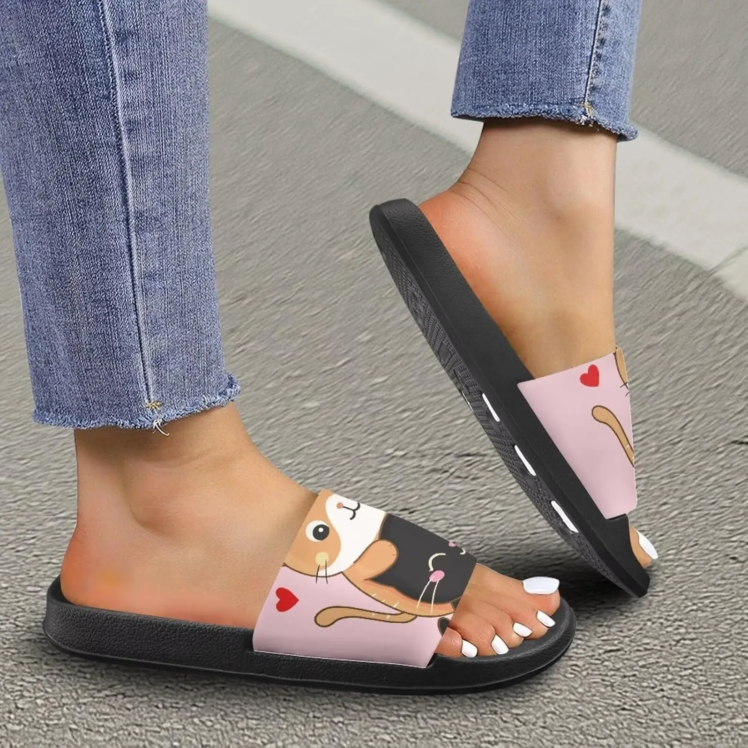 Couple Pattern Slide Sandals for Women Men Ultra Comfort Recovery Pillow Slippers Soft Summer Beach Shoes