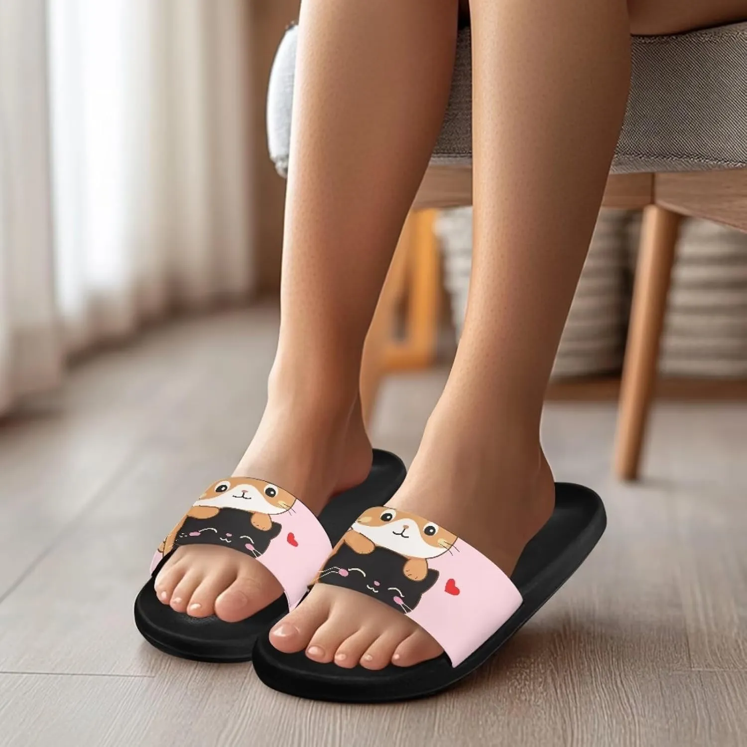 Couple Pattern Slide Sandals for Women Men Ultra Comfort Recovery Pillow Slippers Soft Summer Beach Shoes