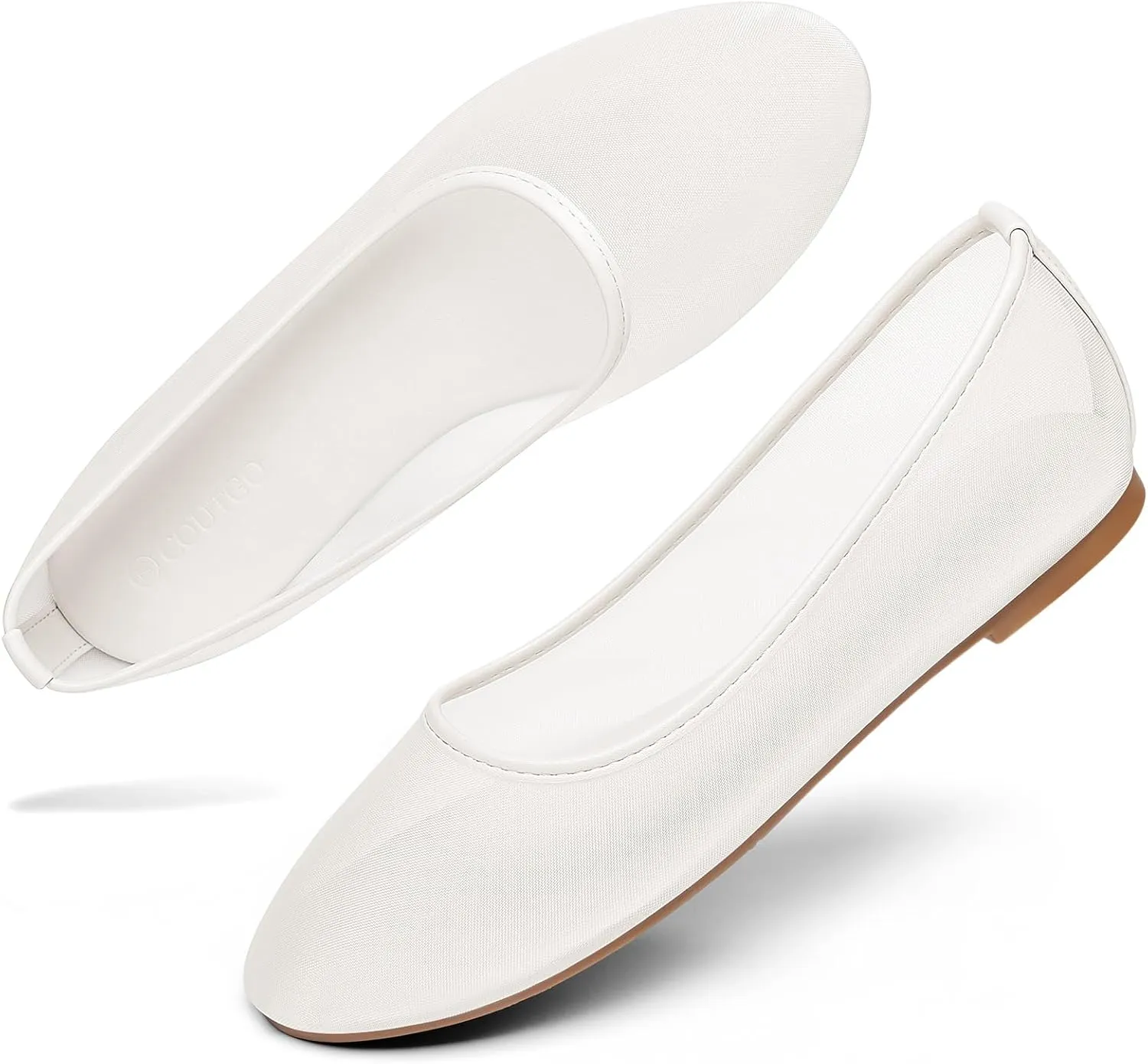 Coutgo Womens Mesh Ballet Flats Slip on Ballerina Flats Comfortable Casual Work Dress Shoes