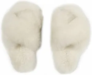 Crisscross Alpaca Slippers, Soft, Plush, 100% Alpaca Wool Fleece Indoor House Slippers