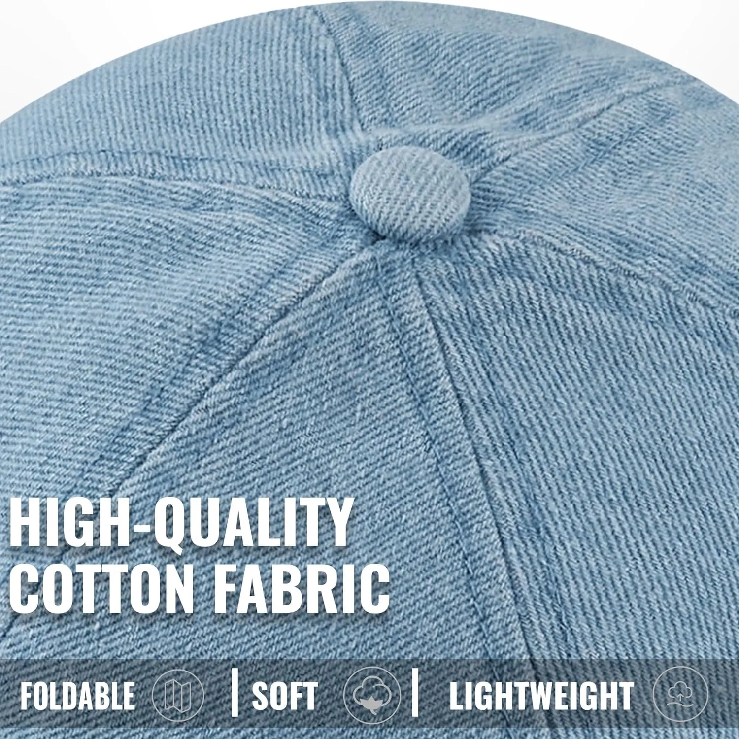 Croogo Denim Docker Hat Fashion Brimless Beanie Hat Retro Worker Skull Cap Rolled Cuff Sailor Cap Hip Hop Dancing Watch Cap