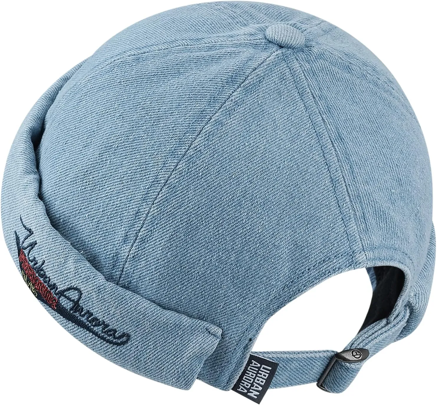 Croogo Denim Docker Hat Fashion Brimless Beanie Hat Retro Worker Skull Cap Rolled Cuff Sailor Cap Hip Hop Dancing Watch Cap