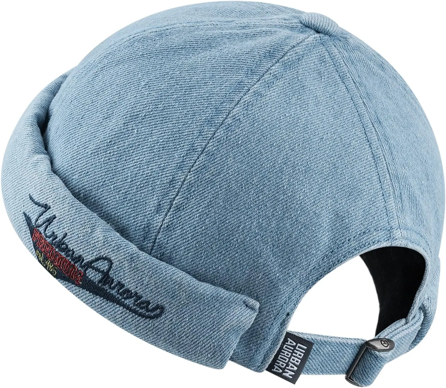 Croogo Denim Docker Hat Fashion Brimless Beanie Hat Retro Worker Skull Cap Rolled Cuff Sailor Cap Hip Hop Dancing Watch Cap