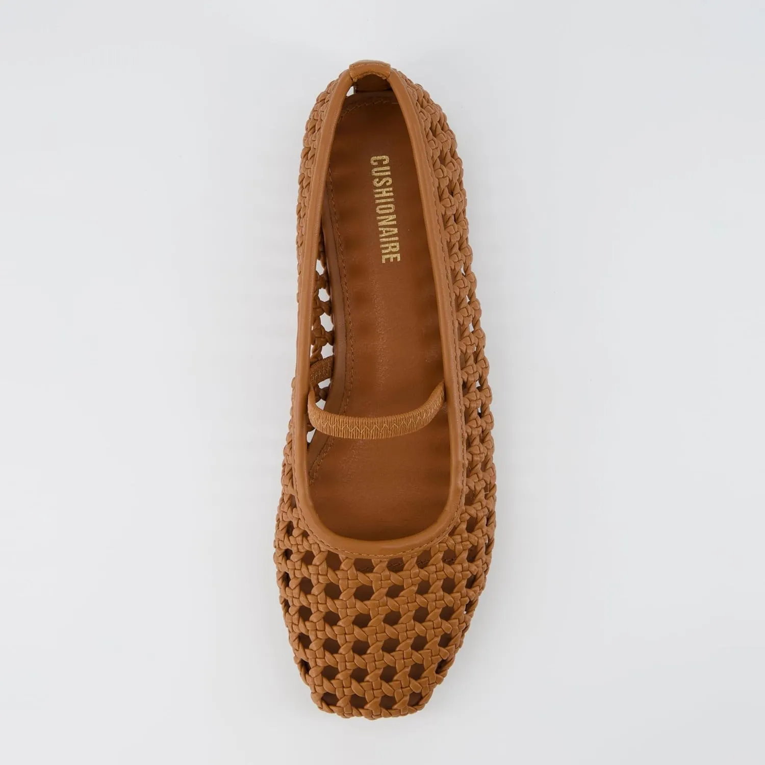 CUSHIONAIRE Weavy Squared Toe Woven Ballet Flats Shoes for Women with Memory Foam | Comfortable Mary Jane Flats for Women with Breathable Mesh Design | Wide Widths Available
