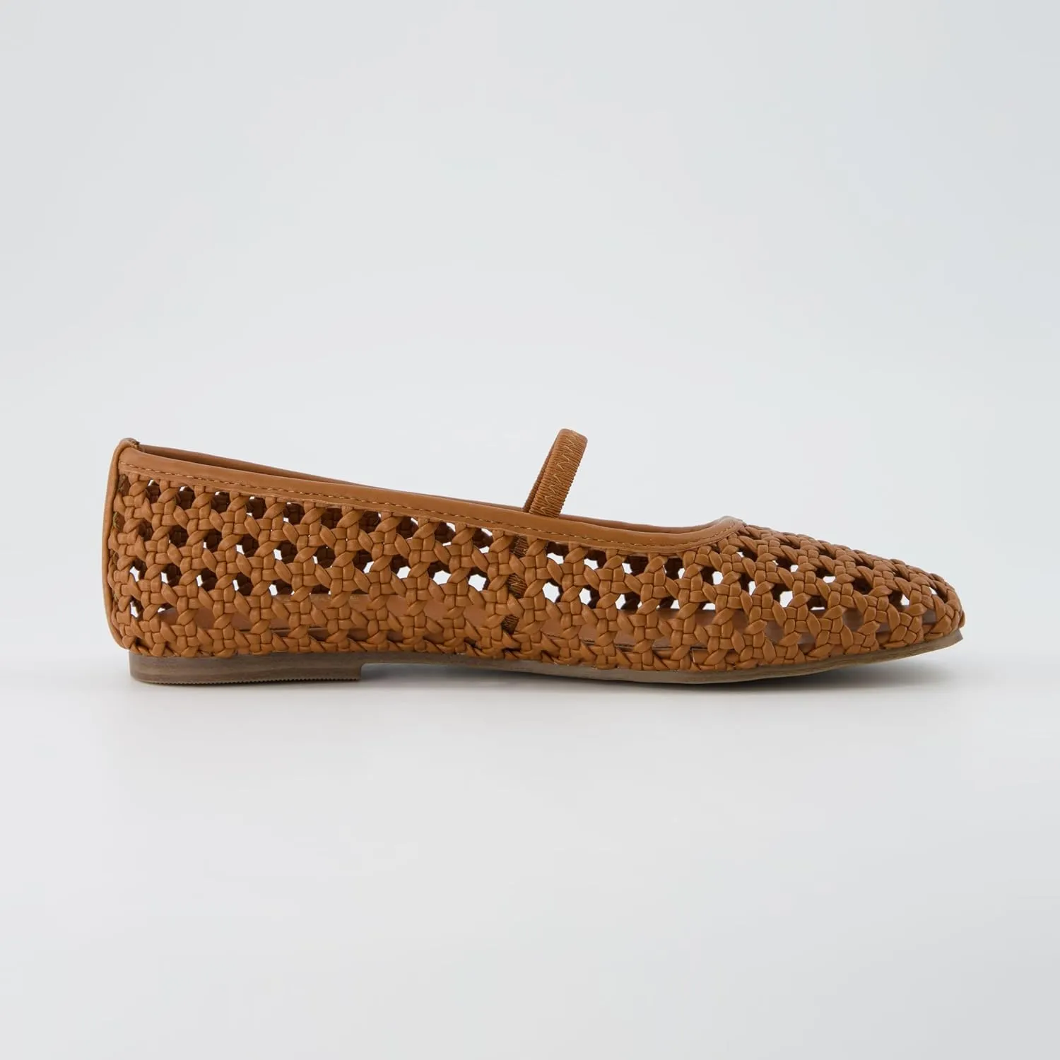 CUSHIONAIRE Weavy Squared Toe Woven Ballet Flats Shoes for Women with Memory Foam | Comfortable Mary Jane Flats for Women with Breathable Mesh Design | Wide Widths Available