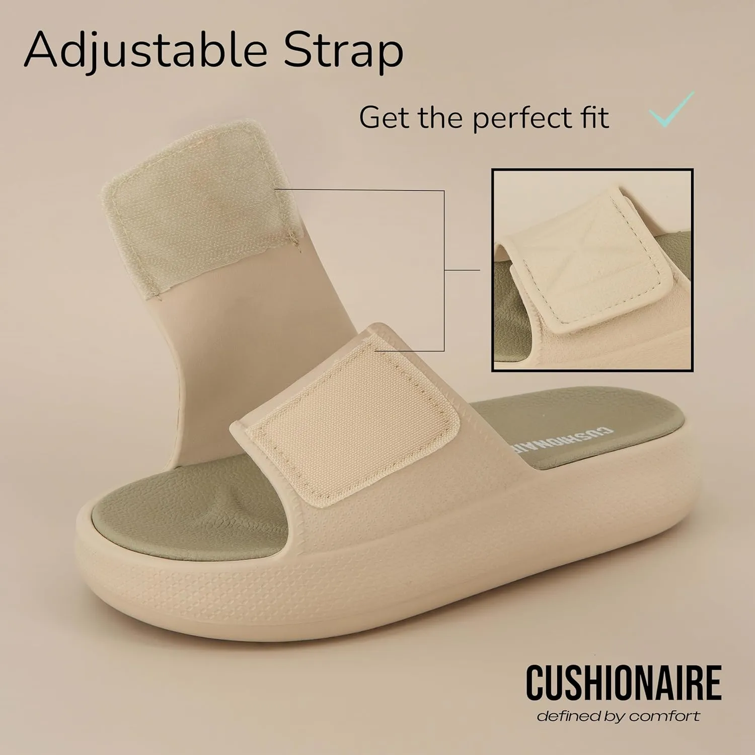 CUSHIONAIRE Women's Biggie recovery slide sandal with  Comfort and adjustable strap