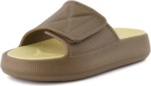 CUSHIONAIRE Women's Biggie recovery slide sandal with  Comfort and adjustable strap