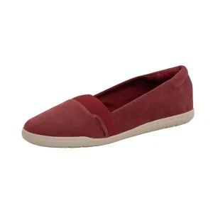 Cushioned Light Easy Ultra Toe Spirit Curated selection Round Dark Slip On Bounce Ballet Smart design Red Flat
