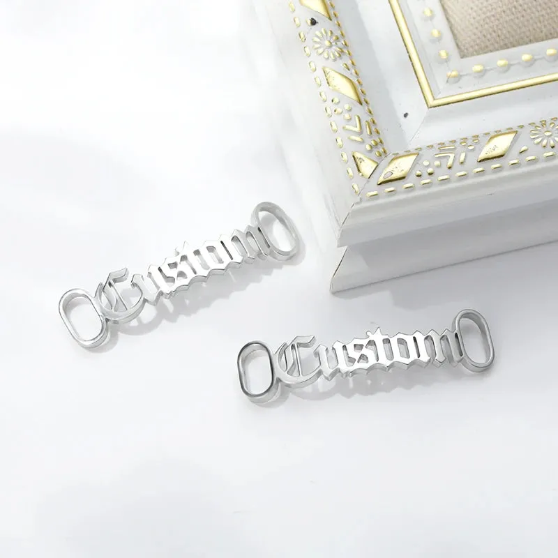 Custom Stainless Steel Name Buckles for Stylish Sneaker Charms