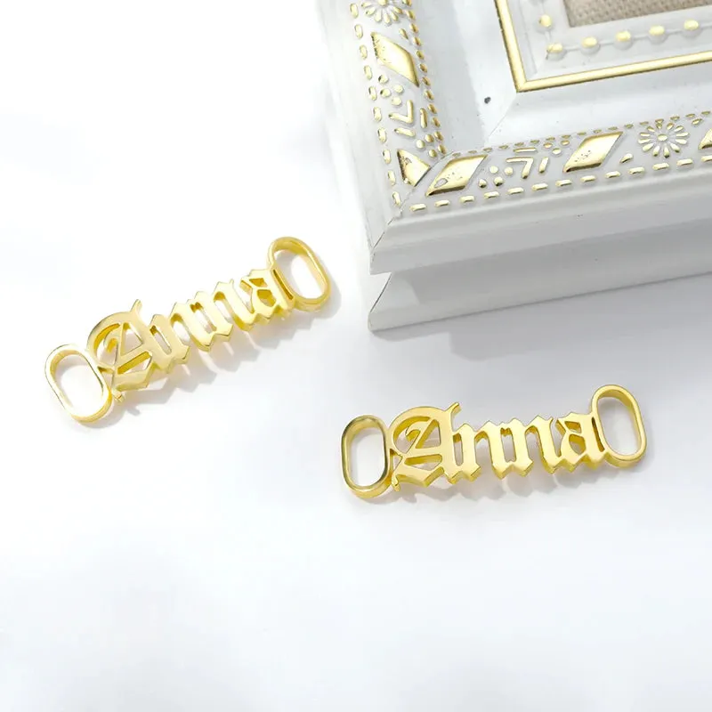 Custom Stainless Steel Name Buckles for Stylish Sneaker Charms