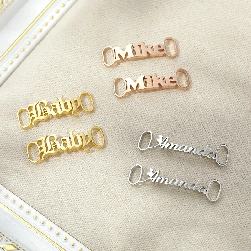 Custom Stainless Steel Name Buckles for Stylish Sneaker Charms