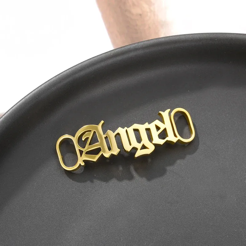 Custom Stainless Steel Name Buckles for Stylish Sneaker Charms