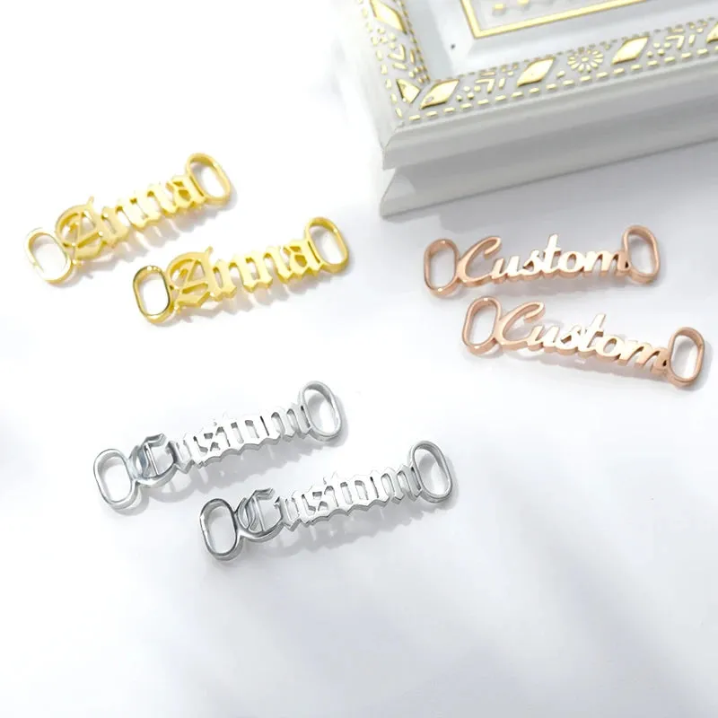 Custom Stainless Steel Name Buckles for Stylish Sneaker Charms