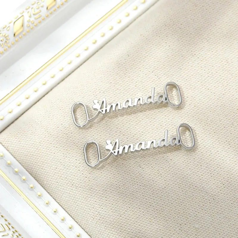 Custom Stainless Steel Name Buckles for Stylish Sneaker Charms