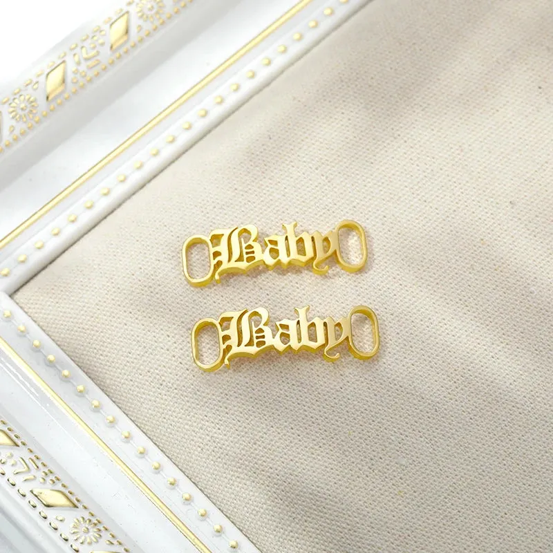 Custom Stainless Steel Name Buckles for Stylish Sneaker Charms
