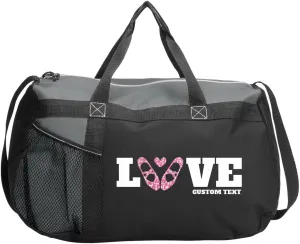 Custom Text Ballet Love Sport Duffel Bag: Gym Duffel Bag