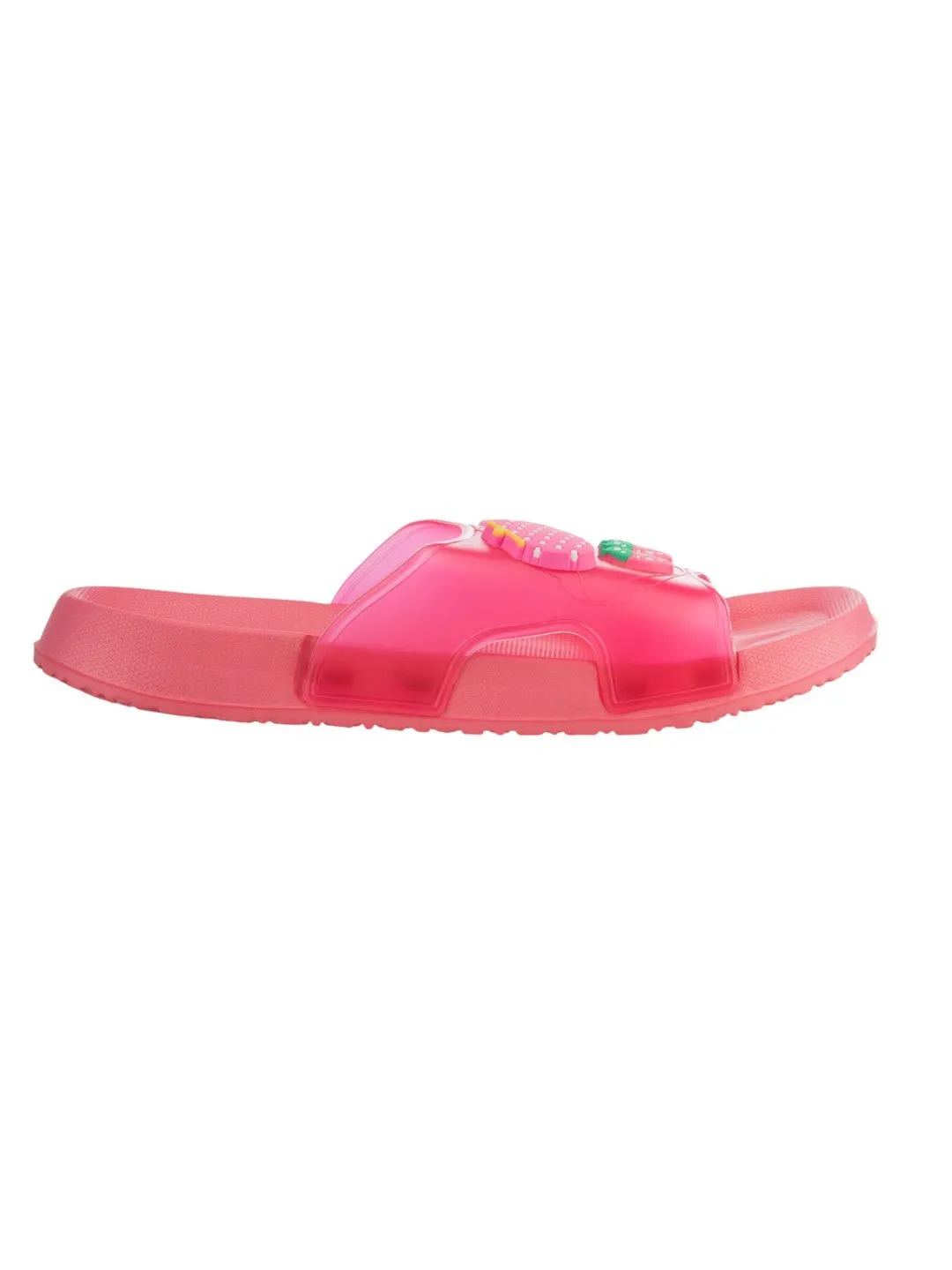 Cute & Comfy Strawberry Heart Candy & Purse Charms Slides for Girls- Peach