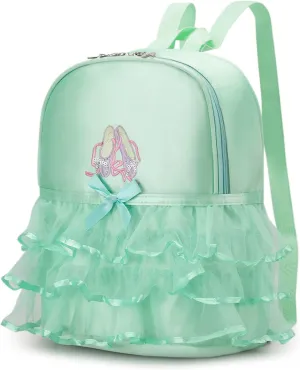 Cute Ballet Dance Backpack Tutu Dress Dance Bag Dance Bag for Girls Waterproof Small Duffle Bag Ballet Bags Gym Bag.(Green)