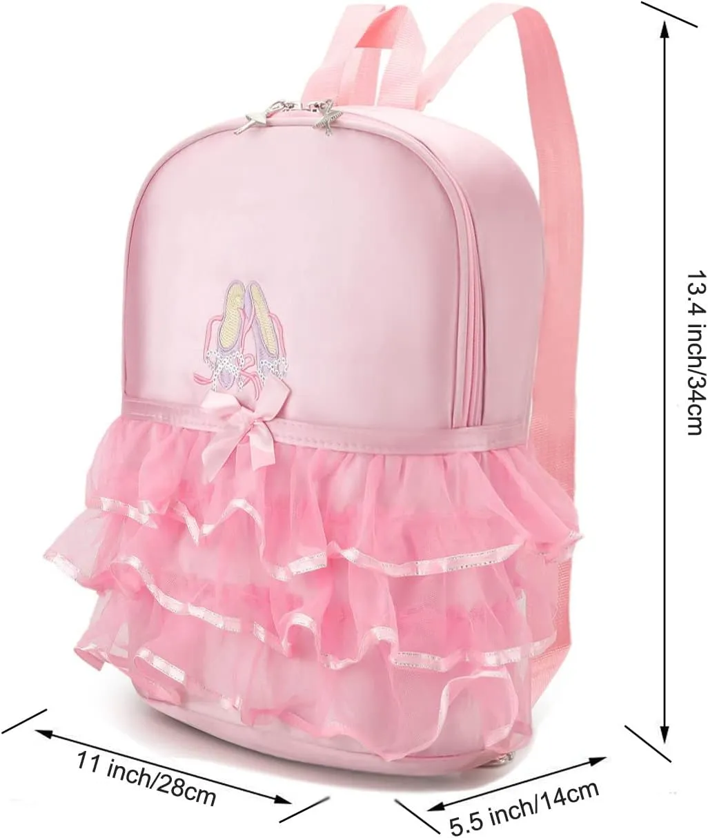 Cute Ballet Dance Backpack Tutu Dress Dance Bag Dance Bag for Girls Waterproof Small Duffle Bag Ballet Bags Gym Bag.(Green)