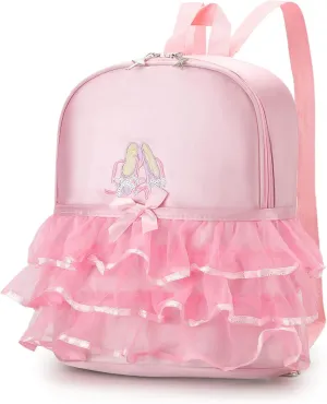 Cute Ballet Dance Backpack Tutu Dress Dance Bag Dance Bag for Girls Waterproof Small Duffle Bag Ballet Bags Gym Bag.(Pink)