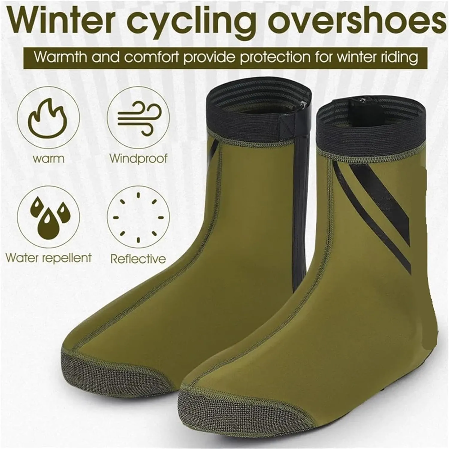 Cycling Shoe Cover Cycling Shoe Cover Thermal Winter Cycling Shoe Cover Reflective Windproof Bicycle Shoe Protector Waterproof Overshoes for Hiking(Shoes Cover XL)