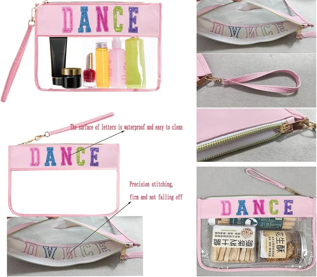 Dance Duffle Bag for Girls, Kids Toy Storage Bag,Weekend Bag,Overnight Bag,Gymnastics bag 17""Lx9""Wx9""H (Blue set-clear letter bag)