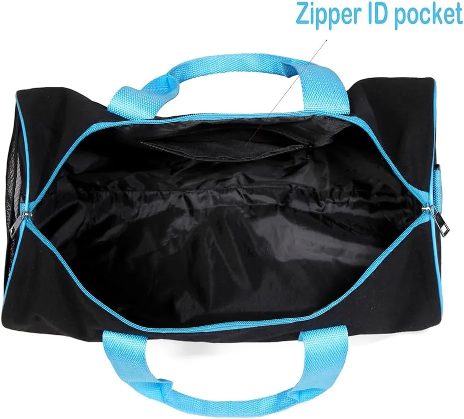 Dance Duffle for Girls - Competition, Weekend, Overnight, Gymnastics Bag - Gift for Kids 17"Lx9"Wx9"H (Blue)