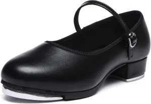 Danzcue Women's Mary Jane Tap Shoe, Ladies Tap Shoes, Black