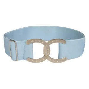 Dapplebay Horse Shoe Elastic Belt - Light Blue: Light Blue / One Size
