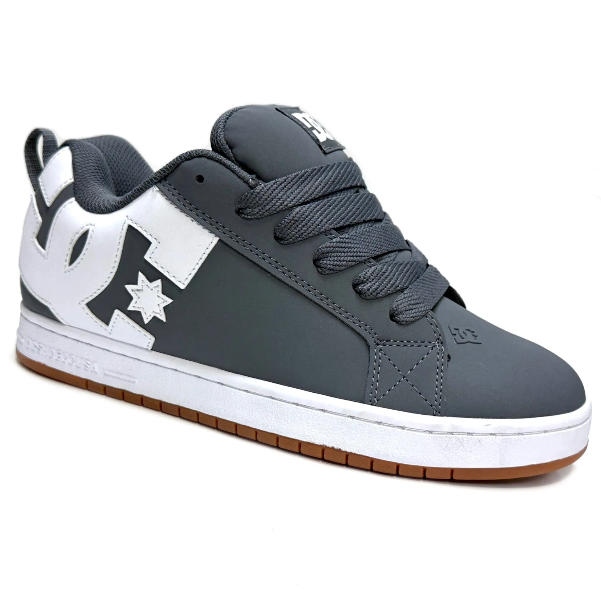 DC SHOES COURT GRAFFIK GREY & WHITE TRAINERS