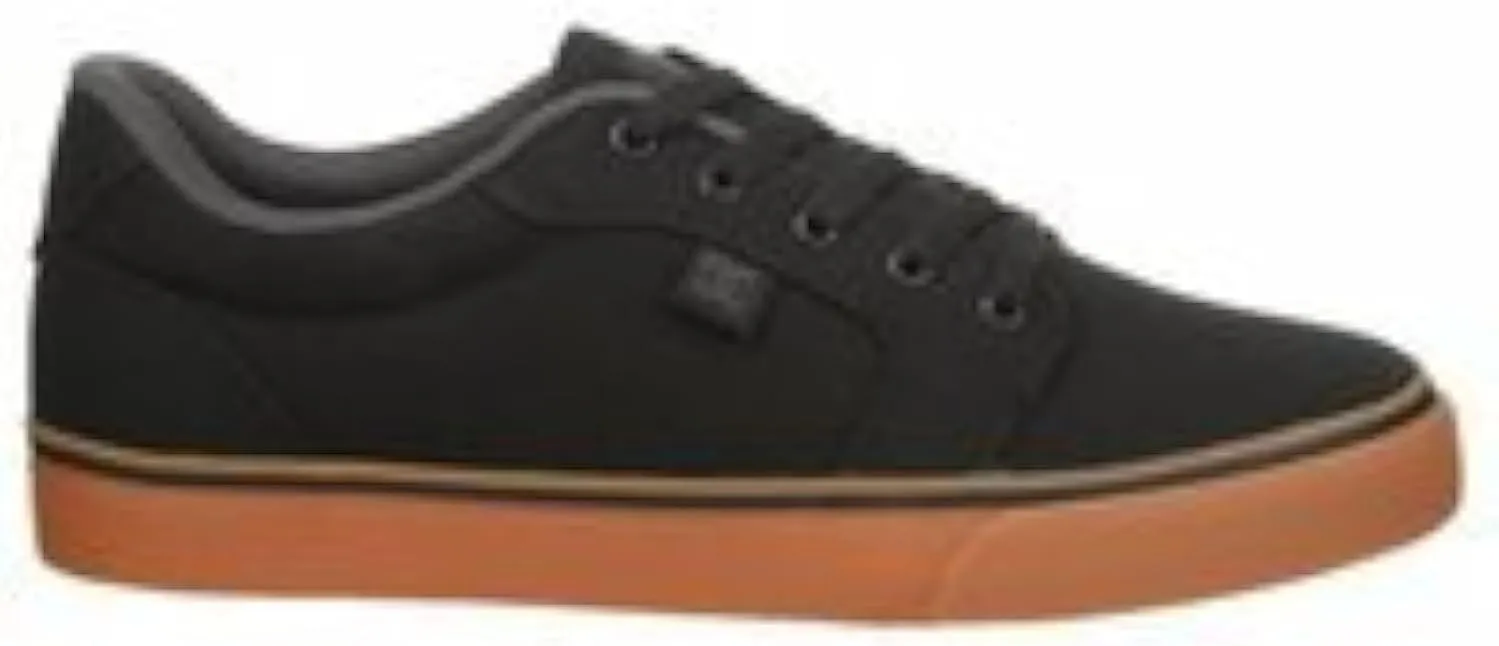 DC Shoes Men's Anvil Canvas Skate Shoes, Black/Gum, Size 6