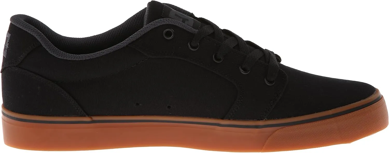 DC Shoes Men's Anvil Canvas Skate Shoes, Black/Gum, Size 6