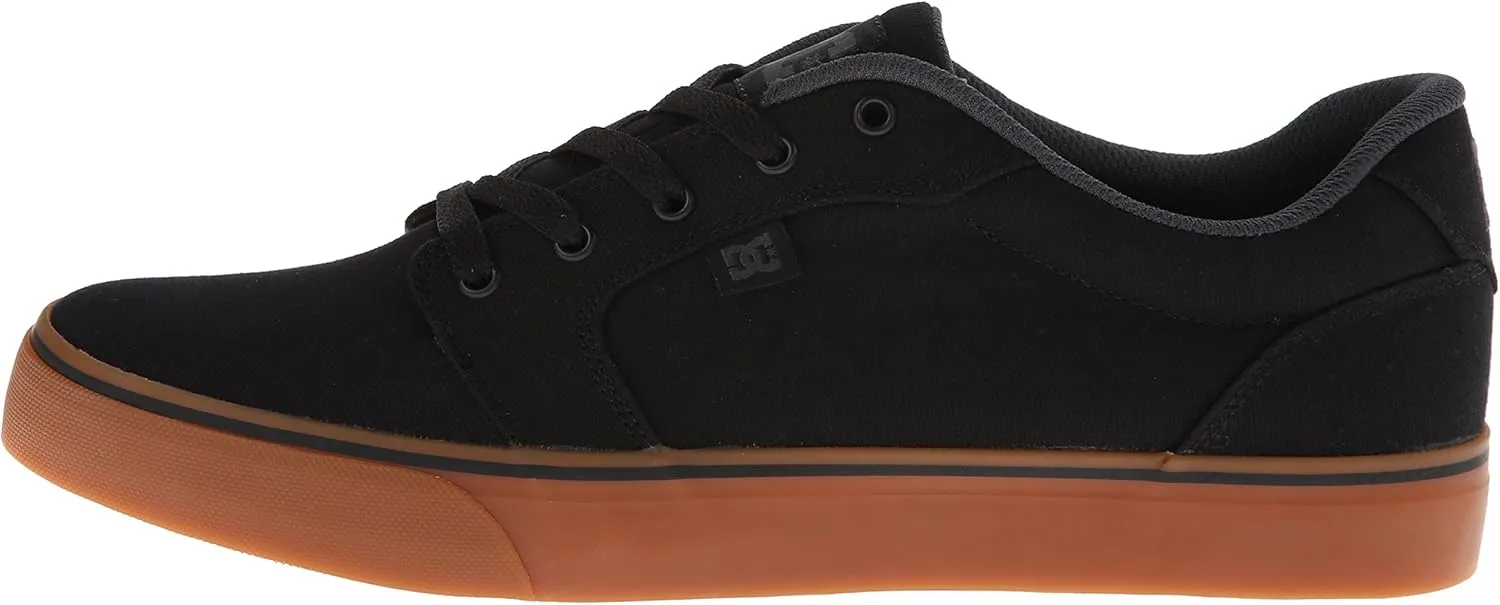 DC Shoes Men's Anvil Canvas Skate Shoes, Black/Gum, Size 6