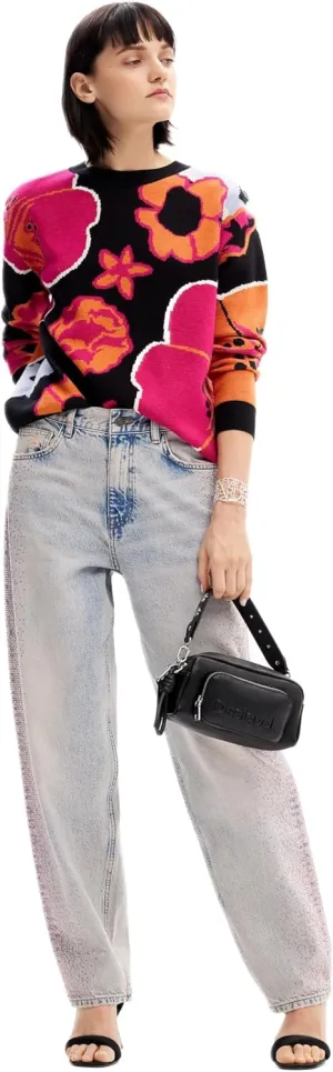 Desigual Women's Woman Flat Knit Thin Gauge Pullover