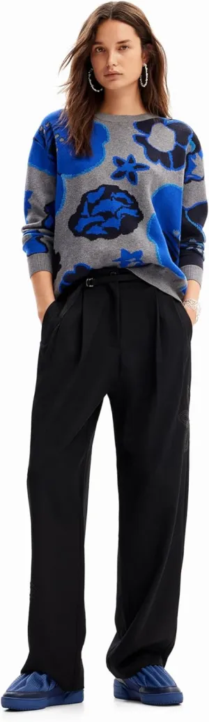Desigual Women's Woman Flat Knit Thin Gauge Pullover