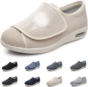 Diabetic Shoes for Men Extra Wide, Adjustable Closure Walking Shoes for Elderly for Swollen Feet, Women's Non Slip Indoor Outdoor House Shoes