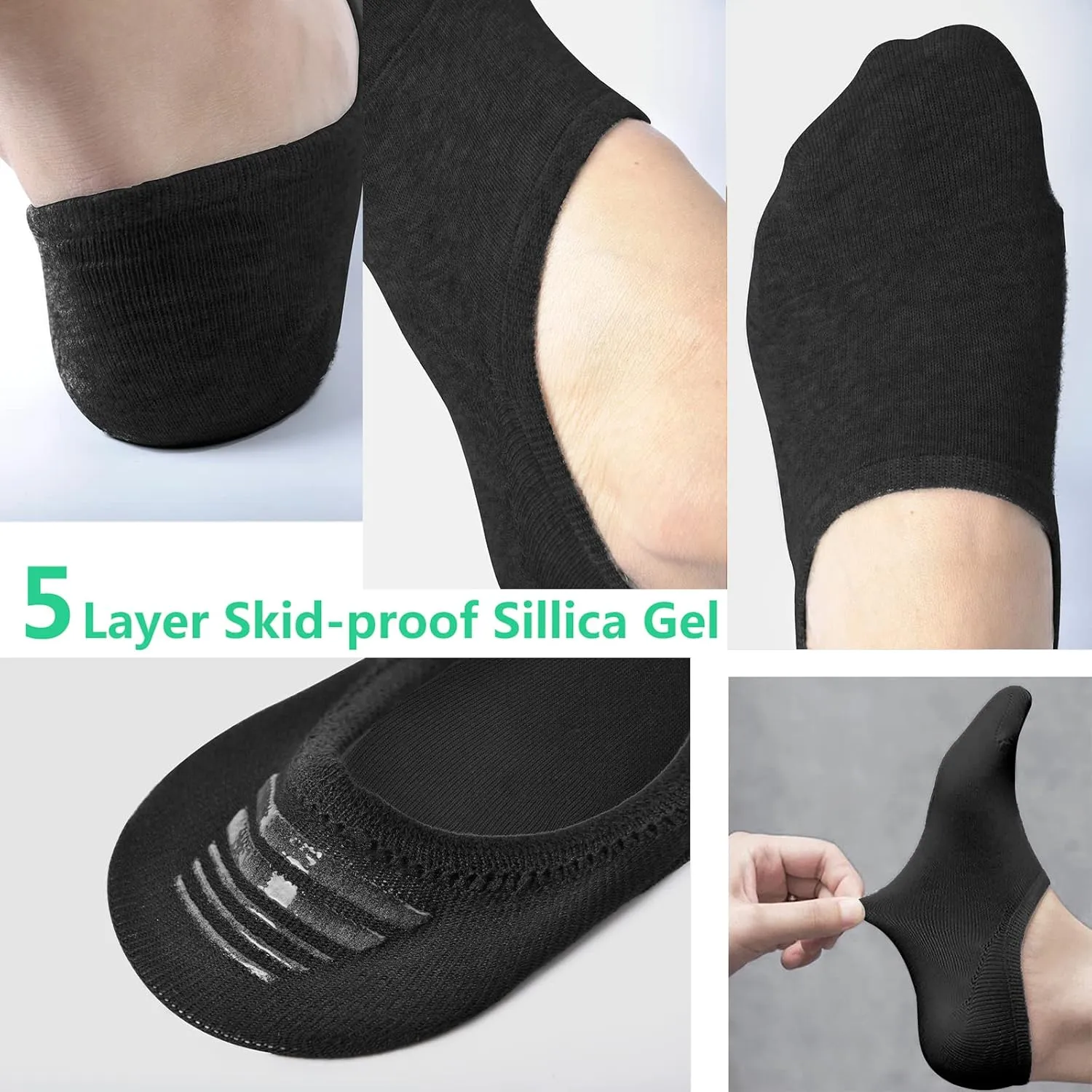 DIBAOLONG Womens No Show Socks Non Slip Flat Boat Line Low Cut Socks (6-12 Packs)