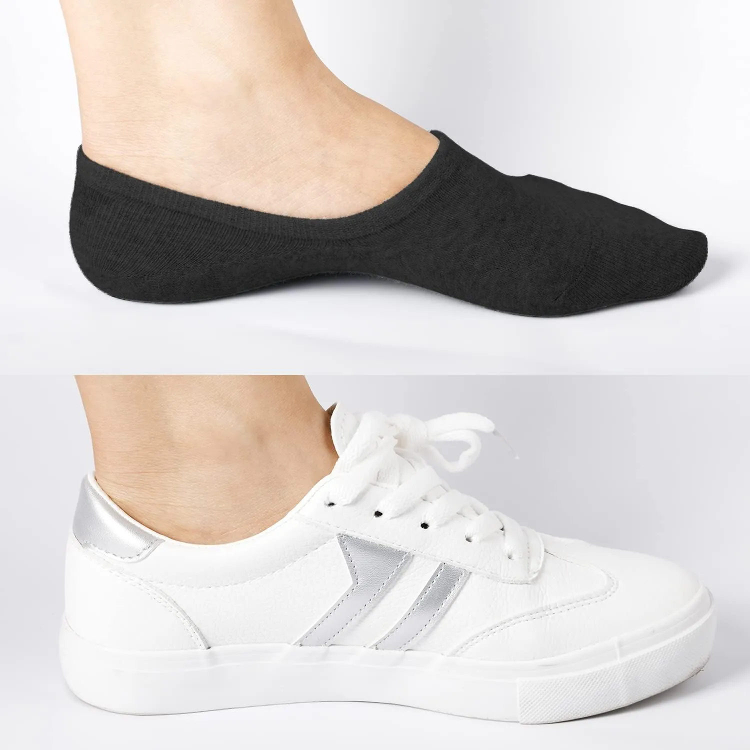 DIBAOLONG Womens No Show Socks Non Slip Flat Boat Line Low Cut Socks (6-12 Packs)