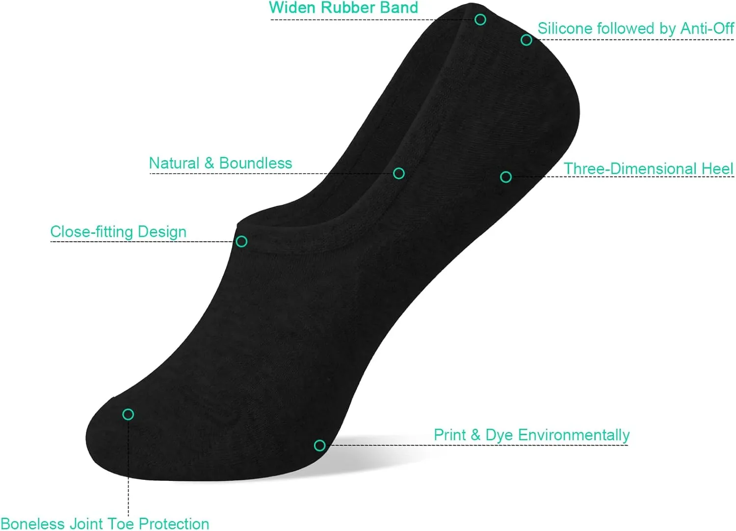 DIBAOLONG Womens No Show Socks Non Slip Flat Boat Line Low Cut Socks (6-12 Packs)