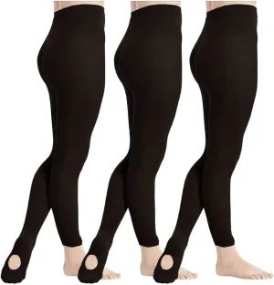 DIPUG 1/2/3 Pairs Girls' Convertible Ballet Tights/Soft Transition Dance Tight(Toddler/Kids)