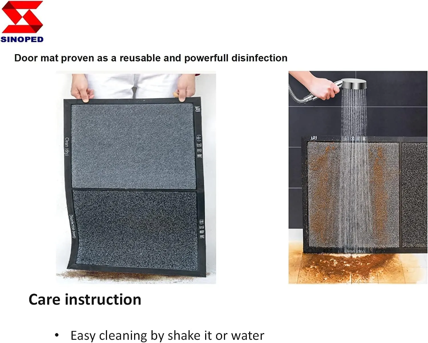 Disinfecting Sanitizing Floor Entrance doormats， Disinfection Doormat Entry Rug Shoe sanitizer, Shoe Tray for entryway Indoor，Indoor doormats (Grey, M: 23x35inch (60x90cm))