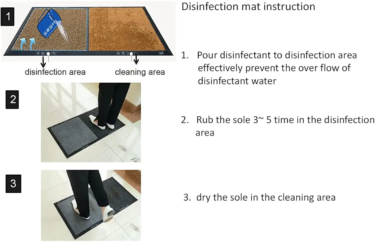 Disinfecting Sanitizing Floor Entrance doormats， Disinfection Doormat Entry Rug Shoe sanitizer, Shoe Tray for entryway Indoor，Indoor doormats (Grey, M: 23x35inch (60x90cm))