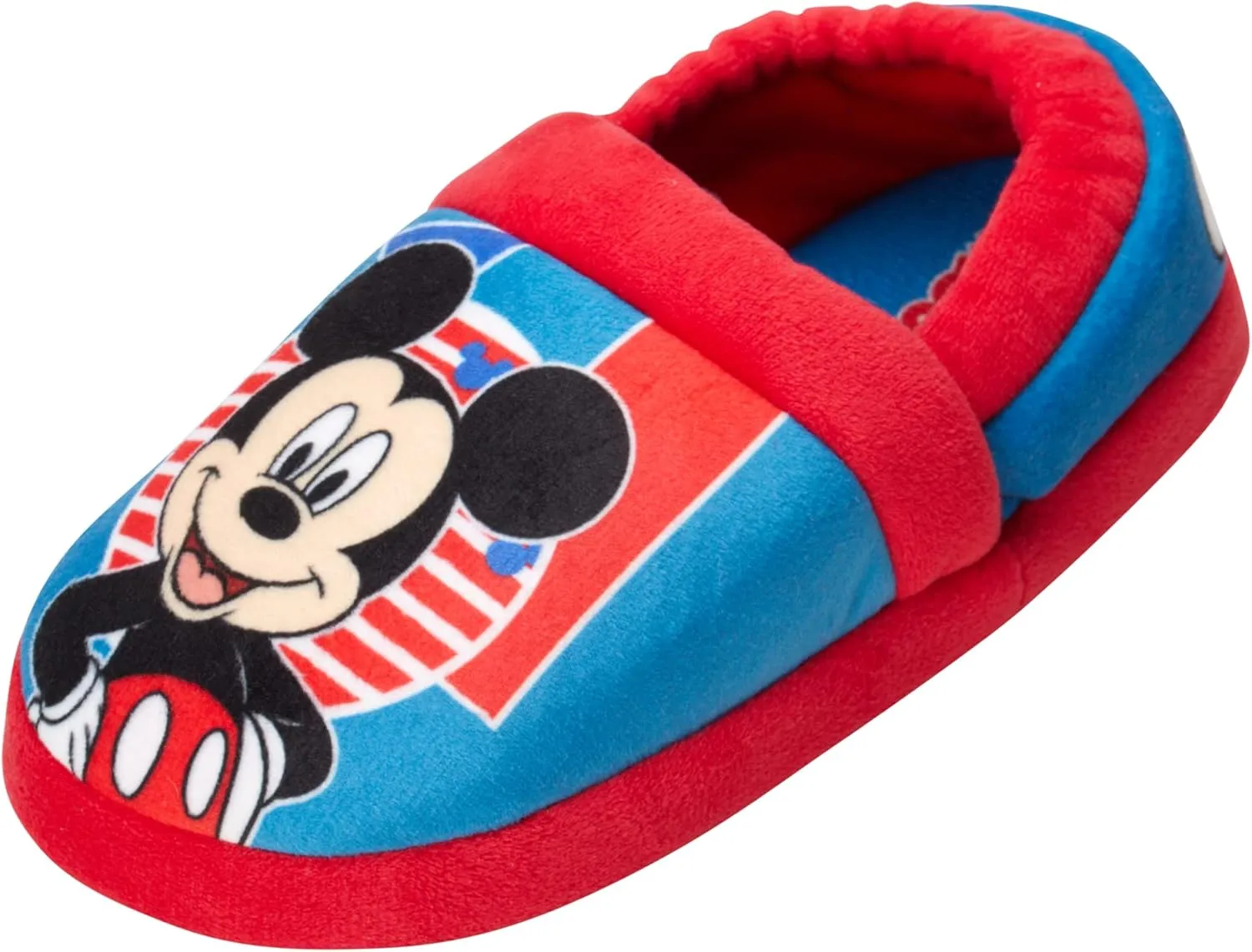 Disney Boys’ Mickey Mouse Slippers – Cozy Plush Fuzzy Slippers: Non-Slip, Non-Skid Slippers for Boys (Toddler/Little Kid)
