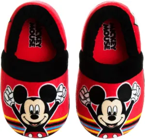 Disney Boys’ Mickey Mouse Slippers – Cozy Plush Fuzzy Slippers: Non-Slip, Non-Skid Slippers for Boys (Toddler/Little Kid)