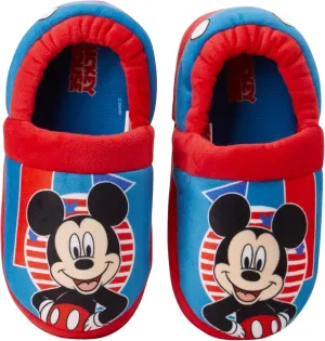 Disney Boys’ Mickey Mouse Slippers – Cozy Plush Fuzzy Slippers: Non-Slip, Non-Skid Slippers for Boys (Toddler/Little Kid)